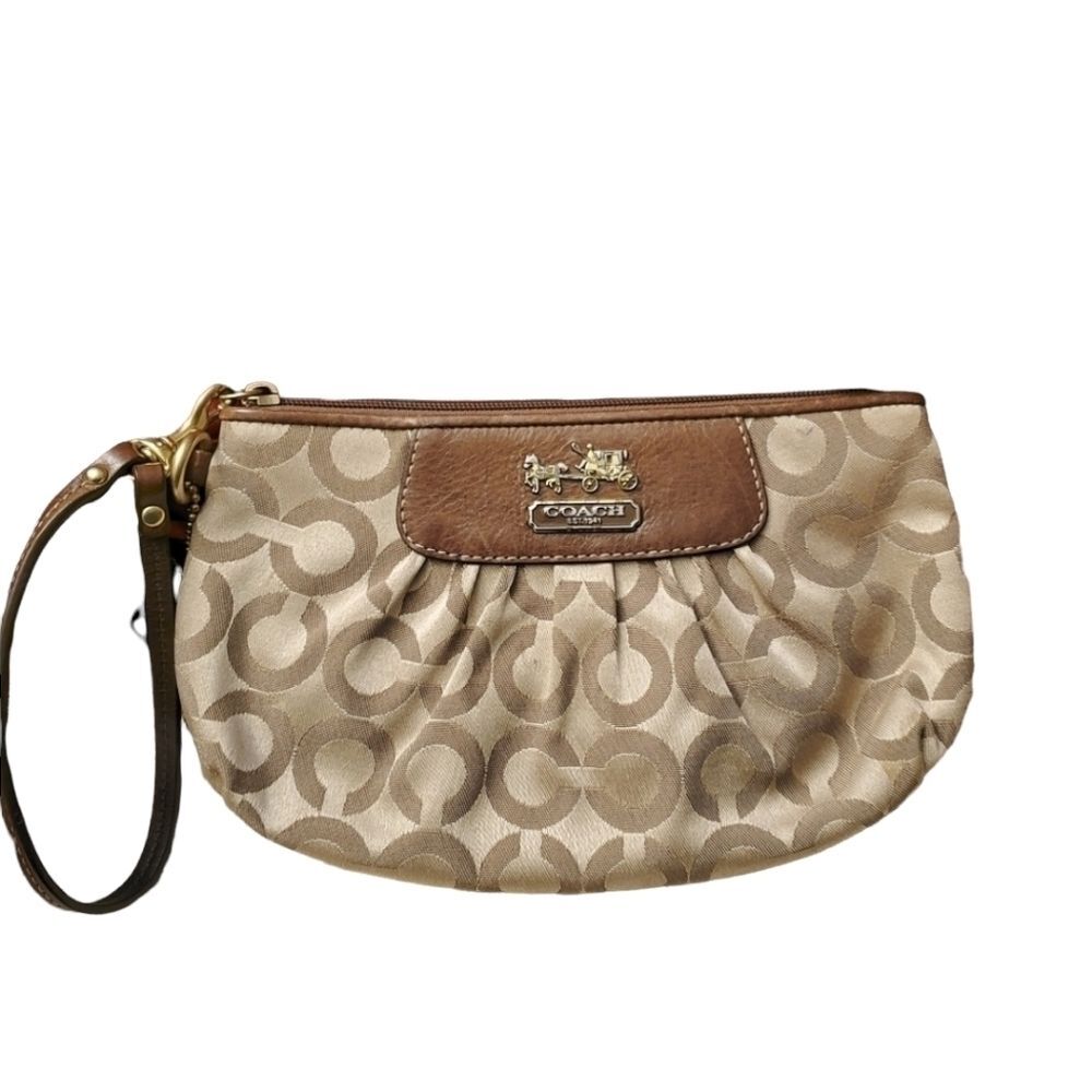 Coach Signature "C" wristlet pouch purse